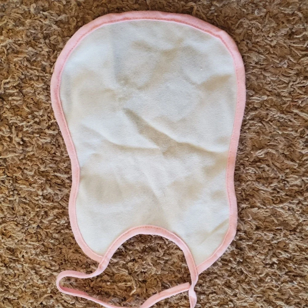 Vintage 1983 Hallmark Baby Bib Sleep Tight Pink Trim Cute‎ Collectible